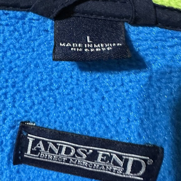 Land's End Womens Polartec Fleece Sweater Jacket Full Zip Sweatshirt Size L Blue - Picture 8 of 13